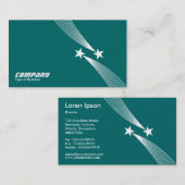 Shooting Stars v2 - White on Aquamarin Green 00666 Visitenkarte (Vorne/Hinten)