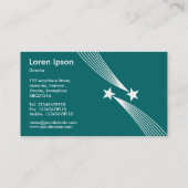 Shooting Stars v2 - White on Aquamarin Green 00666 Visitenkarte (Rückseite)