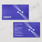 Shooting Stars v2 - White on Blue Texture Visitenkarte (Vorne/Hinten)