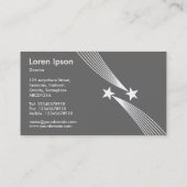 Shooting Stars v2 - White on Gray 66666 Visitenkarte (Rückseite)