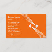 Shooting Stars v2 - White on Orange Visitenkarte (Rückseite)