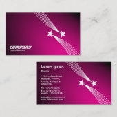 Shooting Stars v2 - White on Spotlit Hot Pink Visitenkarte (Vorne/Hinten)