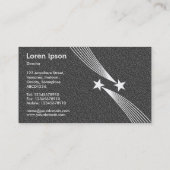 Shooting Stars - Weiß auf grauer Textur Visitenkarte (Rückseite)