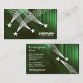 Shooting Stars - Weiß auf grüner Textur Visitenkarte (Vorne/Hinten)