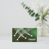 Shooting Stars - Weiß auf grüner Textur Visitenkarte (Stehend Vorderseite)