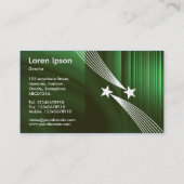 Shooting Stars - Weiß auf grüner Textur Visitenkarte (Rückseite)