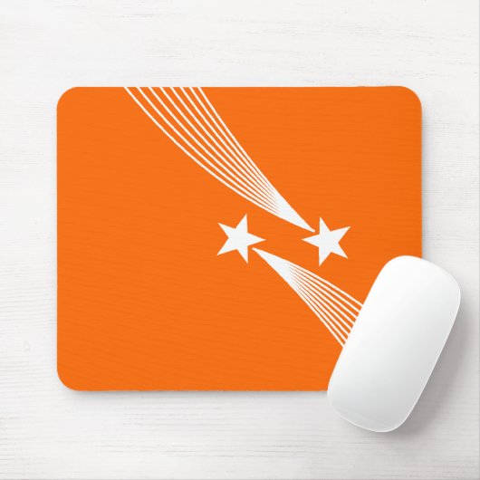 Shooting Stars - Weiß auf Orange FF600 Mousepad (Mit Mouse)