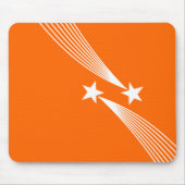 Shooting Stars - Weiß auf Orange FF600 Mousepad (Vorne)