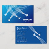 Shooting Stars - Weiß auf schattigem Blau Visitenkarte (Vorne/Hinten)