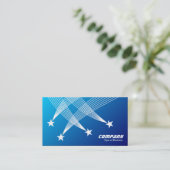 Shooting Stars - Weiß auf schattigem Blau Visitenkarte (Stehend Vorderseite)