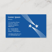 Shooting Stars - Weiß auf schattigem Blau Visitenkarte (Rückseite)