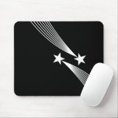 Shooting Stars - Weiß auf Schwarz Mousepad (Mit Mouse)