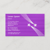 Shooting Stars - White on Brushed Lila Visitenkarte (Rückseite)