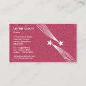 Shooting Stars - White on Red Texture Visitenkarte (Rückseite)
