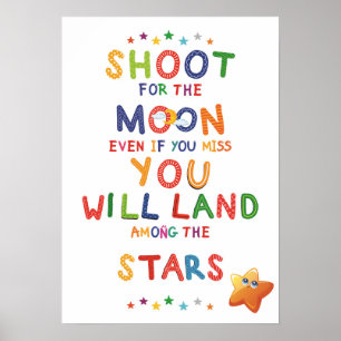 Shooting the Moon - Farbenfrohe Motivation Printab Poster