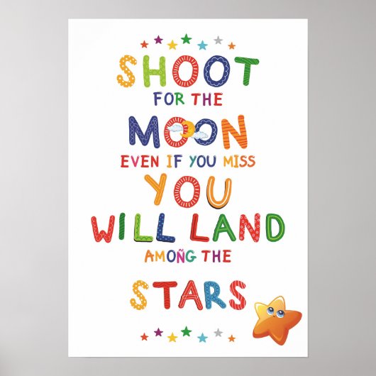 Shooting the Moon - Farbenfrohe Motivation Printab Poster (Vorne)