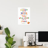 Shooting the Moon - Farbenfrohe Motivation Printab Poster (Heimbüro)