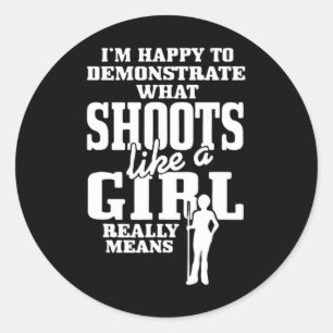 Shoots like a Girl - Billiards Pool Shooter Runder Aufkleber