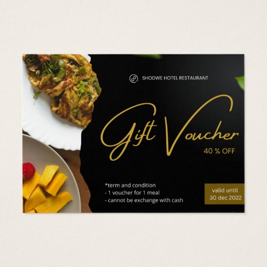 Shoowe Hotel Restaurant Geschenkgutschein Visitenk (Rückseite)