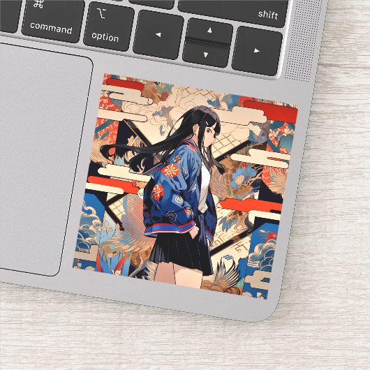【SHOP限定イラスト】和柄JKシール 寿司娘 GenerativeAI Aufkleber (Detail)