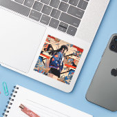 【SHOP限定イラスト】和柄JKシール 寿司娘 GenerativeAI Aufkleber (Laptop mit iPhone)