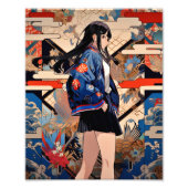 【SHOP限定イラスト】和柄JKポスター|寿司娘 GenerativeAI Fotodruck (Vorne)