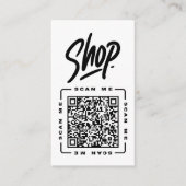 Shop | Anpassbare QR-Code- und Logo-Vorlage Schwar Visitenkarte (Vorderseite)