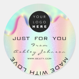 Shop-Dankeschön Logo-Holographi aus Liebe-Tropfen Runder Aufkleber