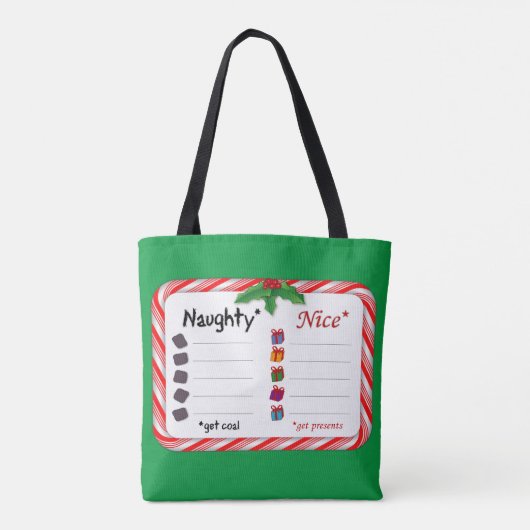 Shop für die Naughty oder Nice Tote Bag Tasche (Rückseite)