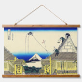 Shop in Suruga Hokusai Ukiyo-e Japanese Art Wandteppich Mit Holzrahmen (Vorne)