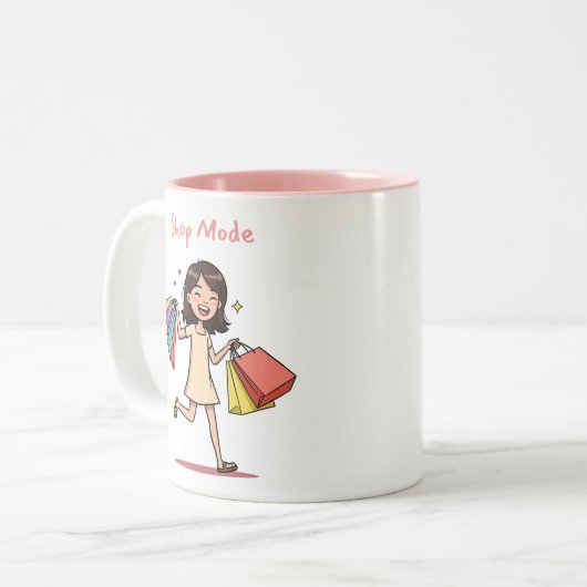 Shop Mode shopping lover Zweifarbige Tasse (Vorderseite Links)