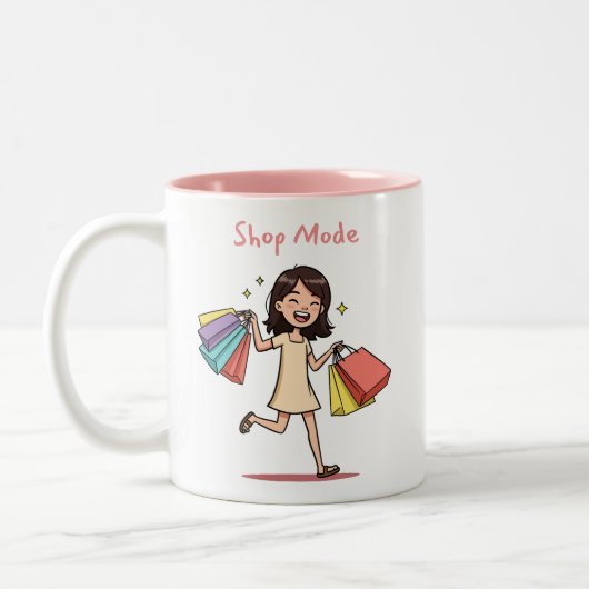 Shop Mode shopping lover Zweifarbige Tasse (Links)