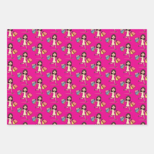 Shop-Modus Shoppingliebhaber Geschenkpapier Set (Vorderseite)