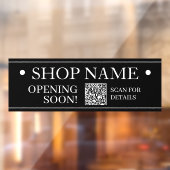 SHOP NAME Opening bald Generieren QR-Code BlackWhi Fensteraufkleber (Blatt 2)