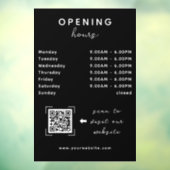 Shop Open Timing QR Code Sleek Black Fensteraufkleber (Blatt 3)