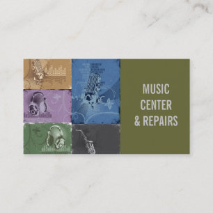 Shop Reparatur von Musik, Instrument Business Card Visitenkarte