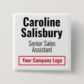 Shop, Store, or Company Identity Badge Button (Vorderseite)
