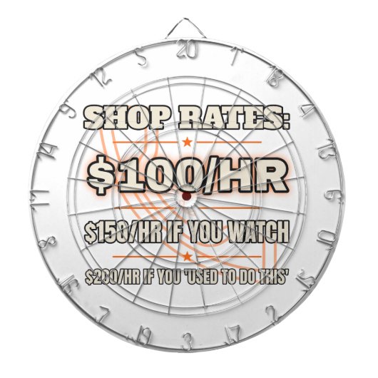Shop-Tarif 100$/Std. — Dartboard Dartscheibe (vorne)