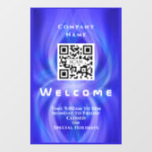 Shop Willkommen QRcode Marine Fensteraufkleber (Blatt)