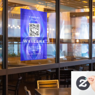 Shop Willkommen QRcode Marine Fensteraufkleber