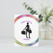 Shopaholic Glam Birthday Postkarte (Stehend Vorderseite)