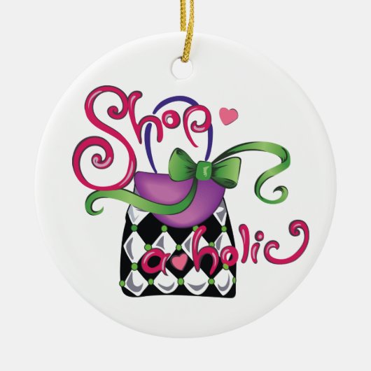 Shopaholic Keramik Ornament (Vorne)