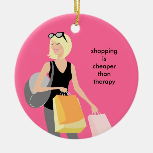 Shopaholic Keramik-Weihnachtsverzierungen Keramikornament (Vorne)