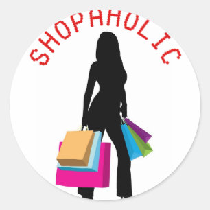 SHOPAHOLIC RUNDER AUFKLEBER