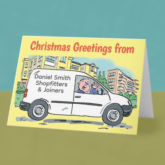 Shopfitters & Joiners White Van Christmas Card Karte