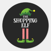 Shopng Elf Matching Family Group Christmas Party P Runder Aufkleber (Vorderseite)