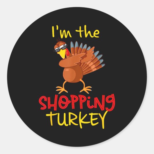 Shopng Turkey Matching Family Group Thanksgiving P Runder Aufkleber (Vorderseite)