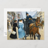 Shopping auf der Rue de la Paix Postkarte (Vorne/Hinten)