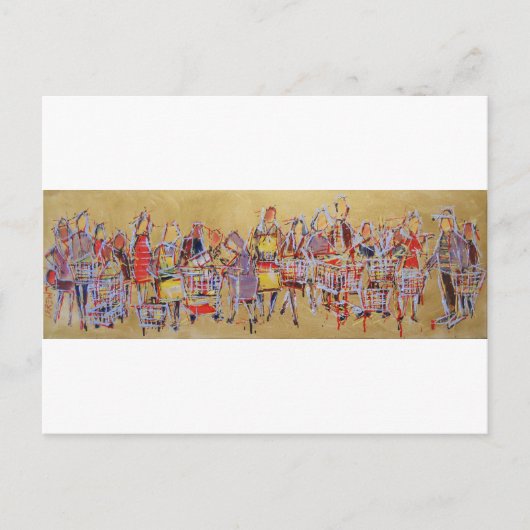 Shopping Cart Tango Lager der Küche Retro-Tanz Postkarte (Vorderseite)