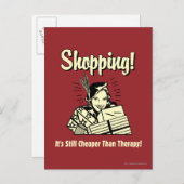 Shopping: Cheaper Than Therapy Postkarte (Vorne/Hinten)